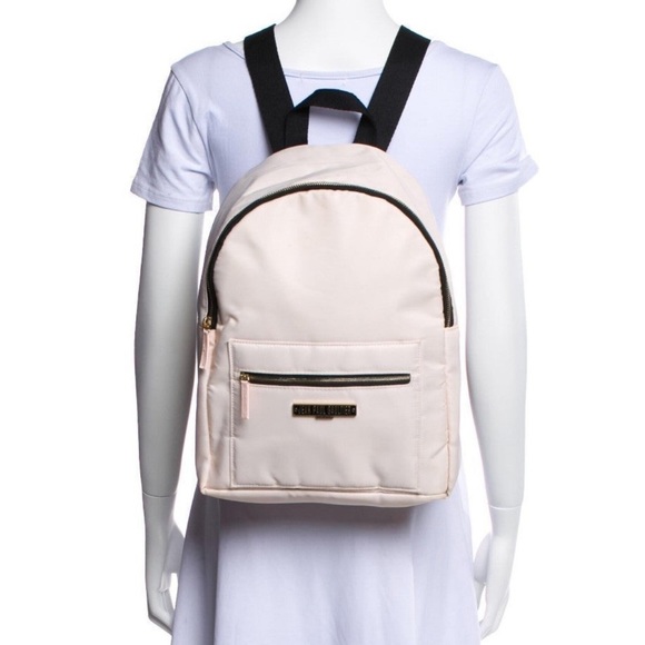 NEW Jean Paul Gaultier Light Blush Pink Zippered Backpack with Exterior Pocket - Picture 2 of 3